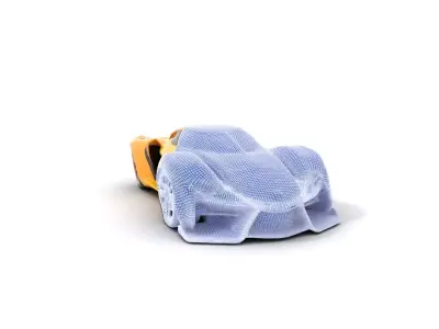 Luminous Gold Hypercar model pack Low-poly 3D model