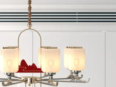 Chinese Lamp Light Pendant Luxury 3D model