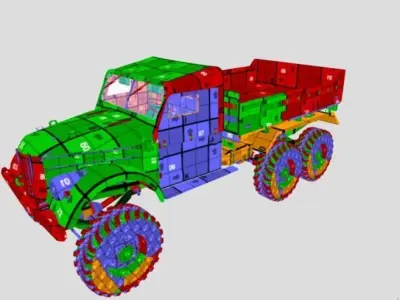 barracks military truck 3D model