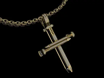  Nail Cross Pendant   3D print model