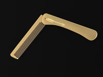 Luxury Folding Metal Comb 3D Model for Jewelry or Accessory  567 3D print model