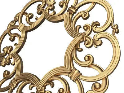 Classic Frame and Mirror 055 Low-poly 3D model