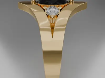 Noctis Aureum ring with diamonds and black onyx 3D model jewelry 3D model