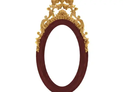 Carving Mirror For Decoration Low-poly 3D model