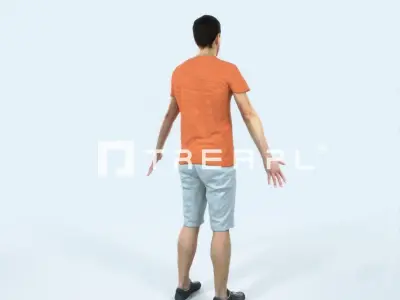 Jest 01E Animated Rigged Summer Casual Man Low-poly 3D model