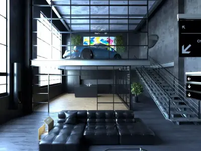 Man Cave in cinema 4D  Corona render 3D model