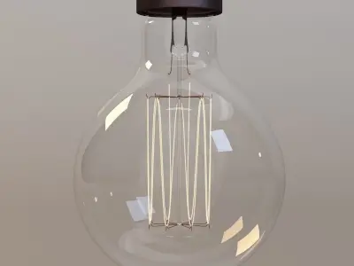 Loft Light Globe With Detail Filament 3D model
