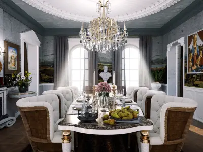 Victorian Room Interior Scene  3D model