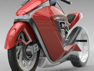 Sport bike futuristic concept 3D model