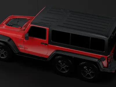 Jeep Wrangler 6x6 Rubicon Recon JK 2017 3D model