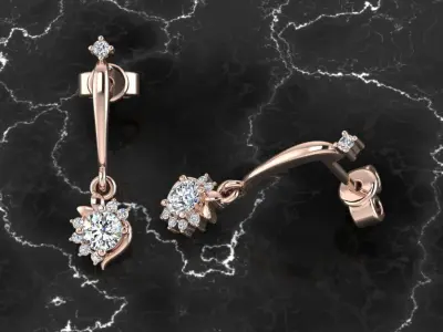 Jewelry Earring 3D print model 18