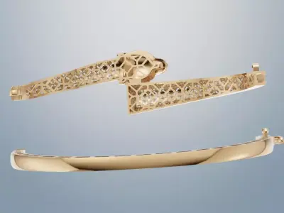 Luxury Tiger Head Bangle  3D print model