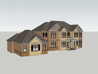 Residential Old Colonial House Exterior 3D model
