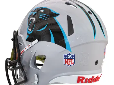 Riddell speed helmet carolina panthers 3D model