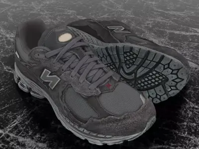 NEW BALANCE 2002R BLACK 3D SHOES Low-poly 3D model