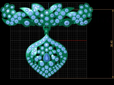 INDIAN LUXURY BRIDAL GOLD NECKLACE SET 3D PRINTABLE MODEL 3D print model