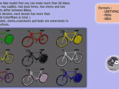 Bikes bike with lettering Low-poly 3D model