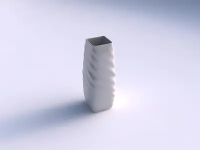 Vase rectangle with relaxed large twists 3D print model