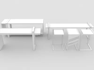 Wooden Black Furniture Pack 1 Free low-poly 3D model
