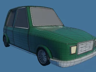 Cartoon Car Low-poly 3D model 11