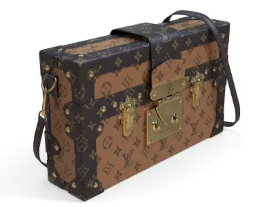 Louis Vuitton Petite Malle Monorgram Brown Light Low-poly 3D model