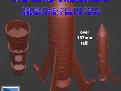 Retro Rocket Ship - Pluto Peak  28mm scale Free 3D print model