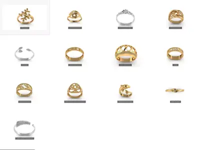 A collection of  13 jewelry pieces for a 3D printer 3D Model Pack