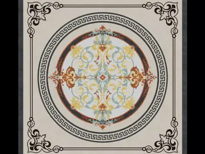 Waterjet Medallion Marble C-001 3D model