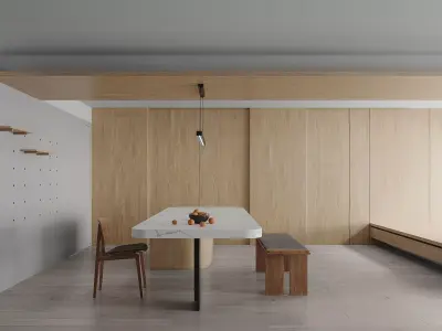 Modern living room dining room interior scenes 413 3D model