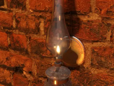 Oil vintage lamp 3D model