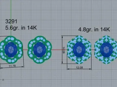 Flower Earring 3291 3D print model