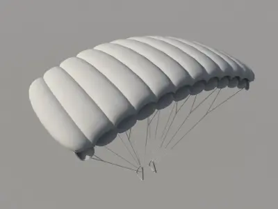 Parachute Pack -  Animated game ready   Low-poly 3D model