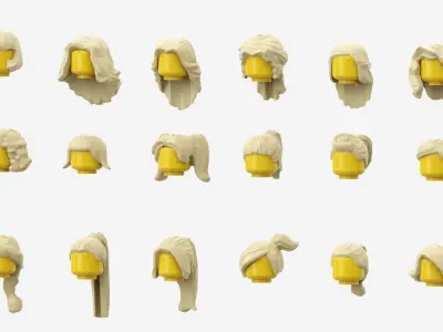 TwinD Lego  - Minifigure Hair pack 2 3D print model