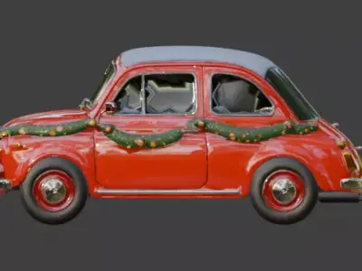 Stylized Christmas Car 3D Model Low-poly 3D model