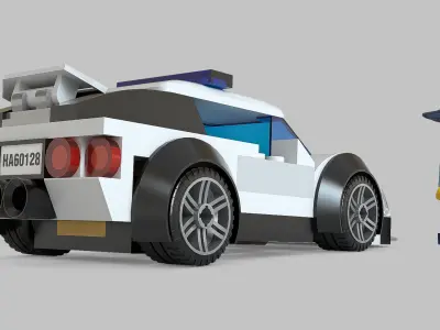 Lego Police Low-poly 3D model