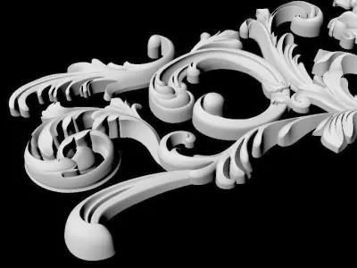 Central decor ornament for furniture 3D model 844