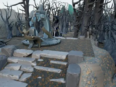 3D model of Dota2 game map Low-poly 3D model