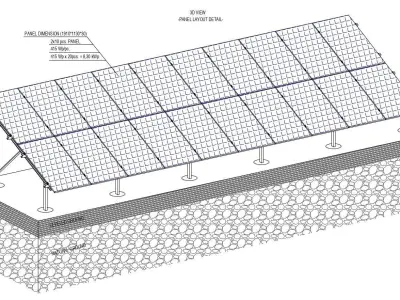 100 kWp Solar Project Type 3 3D model