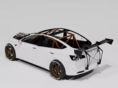TESLA MODEL 3 TRACK CAR 3D 3D model