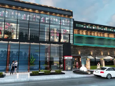 exterior shop mall  3D model