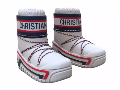 Dior Alps Snow Ankle Boots White Low-poly 3D model