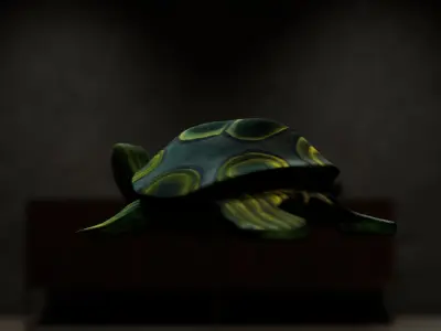 Wooden Turtle Sculpture 3D model