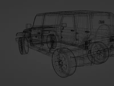 Jeep Wrangler Unlimited 2014 Polar Edition Low-poly 3D model