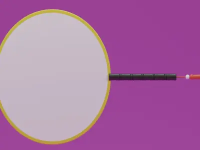 Chinese Traditional Palace Round Hand Fan 3D model