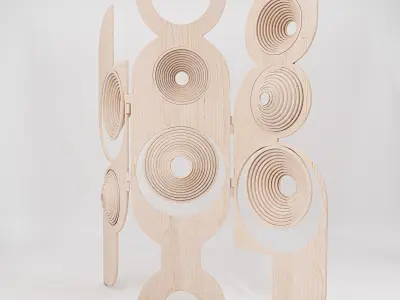 Modern Wood Sculpture 3D model