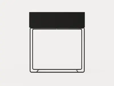 Plant Box Flower box -Black Low-poly 3D model