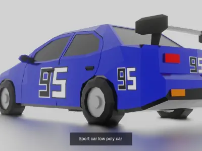 low poly race car models 3D Model Pack