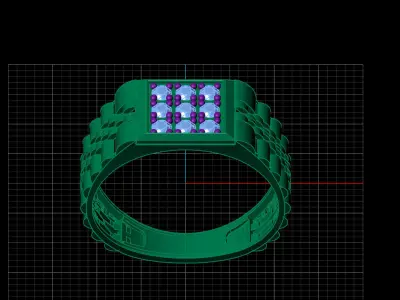 Print Ready STL 3DM  Gents Rings Diamond Men Ring  3D print model 95