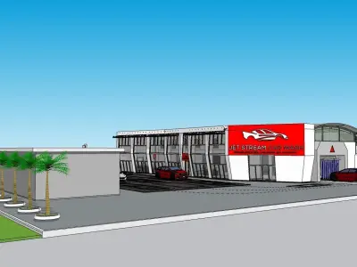 car wash -Rotating brushes inside 5185 Low-poly 3D model