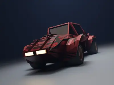 Low poly car 3D model by cynovart